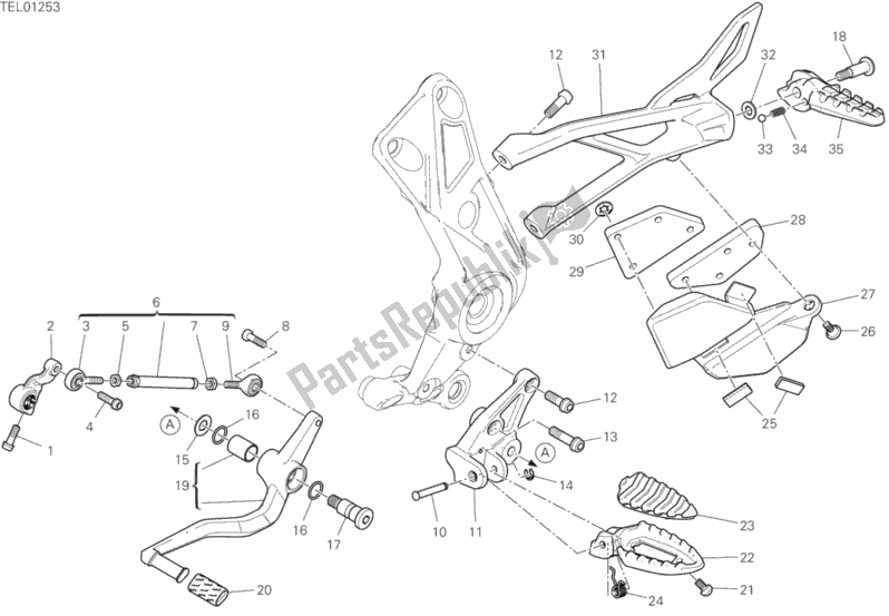 Wszystkie części do Podnó? Ki Lewe Ducati Diavel 1260 USA 2020
